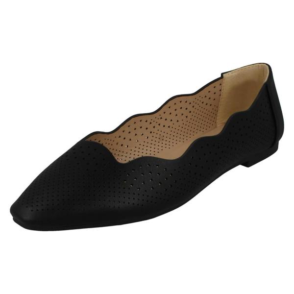 Spot On Ladies Slip On Ballerina Flat Shoes F80459