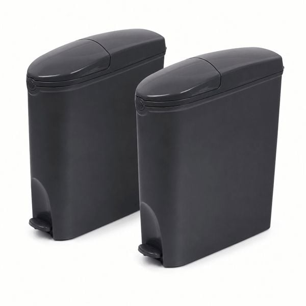 ProWashroom Sanitary Bin 20L Slimline Washrooms Toilets Hygienic Disposal Pedal Container Bins for Female Ladies And Baby Hygiene Products x2