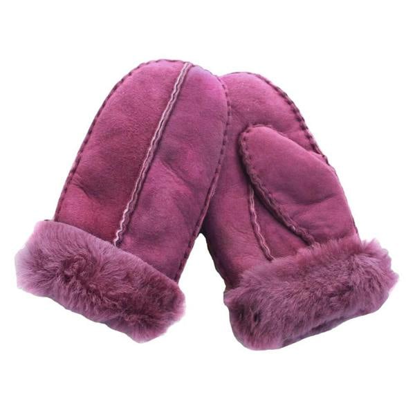 Eastern Counties Leather Childrens/Kids CSM Sheepskin Split Seam Mittens - Purple
