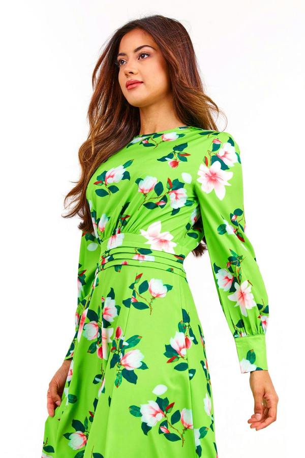 LuvForever Green Floral Long Summer Dress
