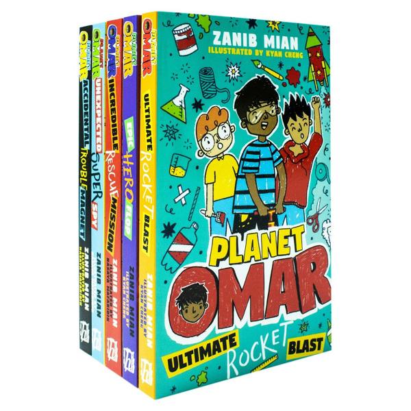 Planet Omar 5 Books Collection Set by Zanib Mian – Accidental Trouble Magnet, Unexpected Super Spy & Fun Adventure Stories for Kids