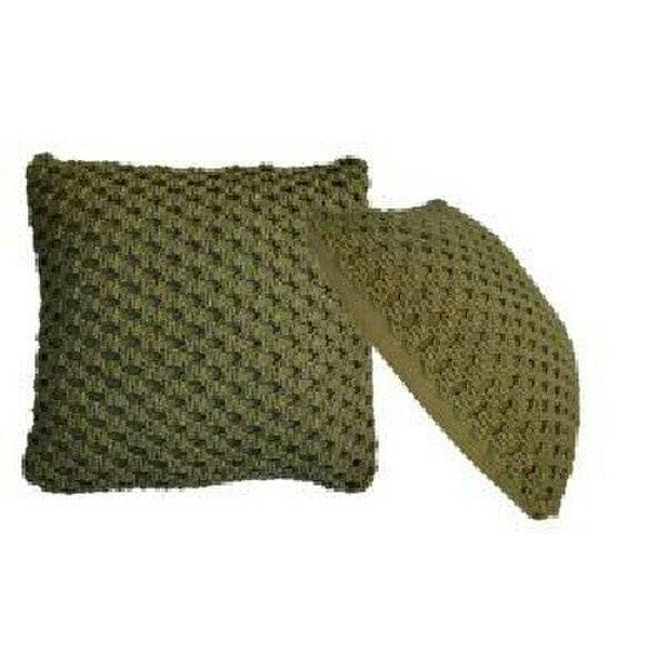 Wyld Haus Set of 2 Riomaggiore Macrame Green Cushion Covers