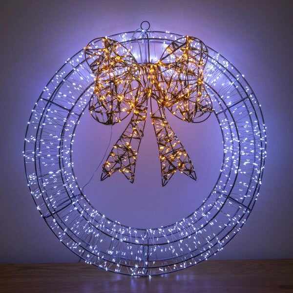 Samuel Alexander 50cm Galaxy Christmas Wreath with 1440 Cool White & Antique White LEDs