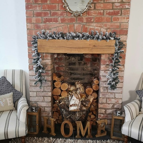 Samuel Alexander 9ft (2.7m) Christmas Snow Flocked Woodcote Fir Garland