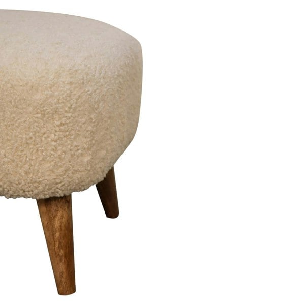 Artisan Furniture Boucle Cream Square Footstool