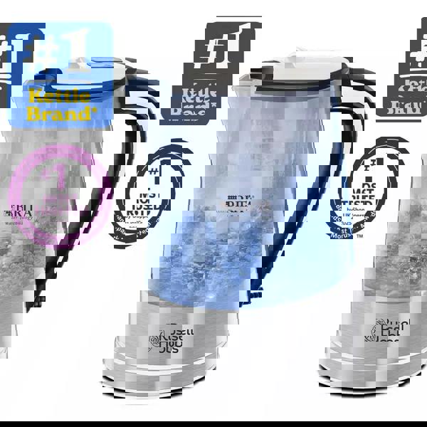 Russell Hobbs BRITA Purity Filter Kettle 1L, 3000W Rapid Boil, MAXTRA PRO Limescale Expert Filter, Water Filter Kettle, Blue Illumination