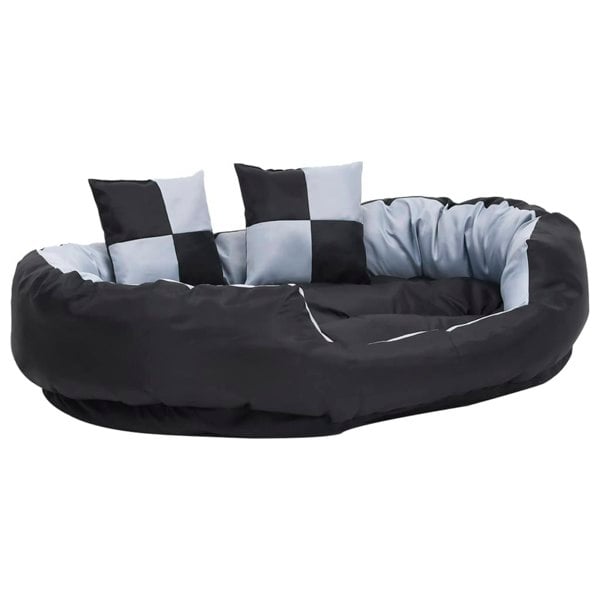 Berkfield Reversible & Washable Dog Cushion Grey and Black 110x80x23 cm