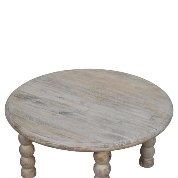 Artisan Furniture Solid Mango Wood Spindle Salted Oak Coffee Table