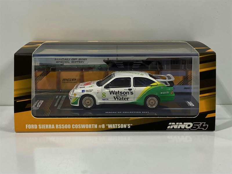 ford sierra rs500 cosworth watsons t harvey macau guia 1:64 inno 64 in64rs500mgp21w