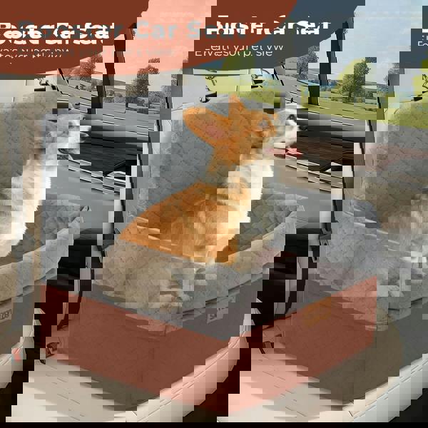 Skylos Dog Car Seat for Small Dogs Cats Cosy Pet Travel Bed with Safety Leash