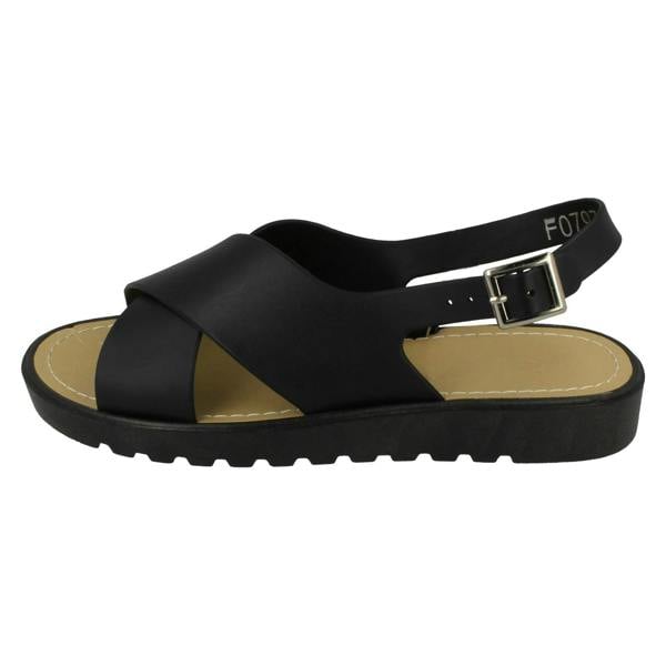 Spot On Ladies Spot On Low Slingback X Vamp Sandal
