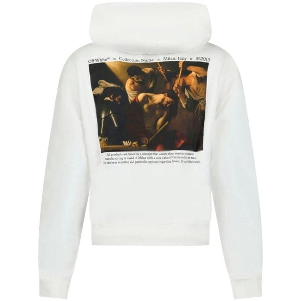 Off-White Caravaggio Crowing Design Oversized Hoodie - White