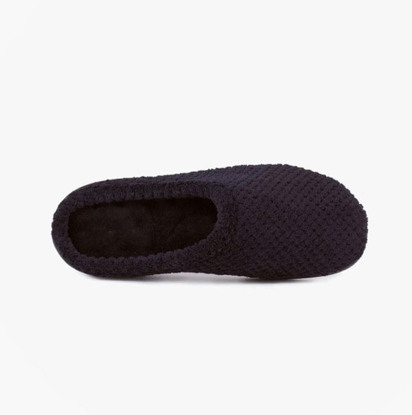 Totes Isotoner POPCORN TERRY Womens Mule Slippers Black