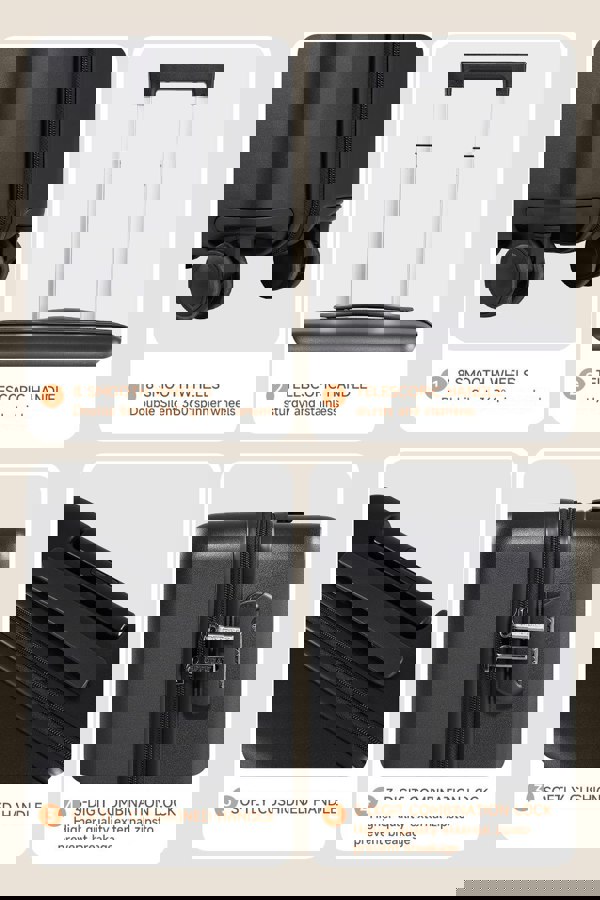 Living and Home Lightweight Hard Shell Suitcase with Spinner Wheels Trolley Travel Suitcase