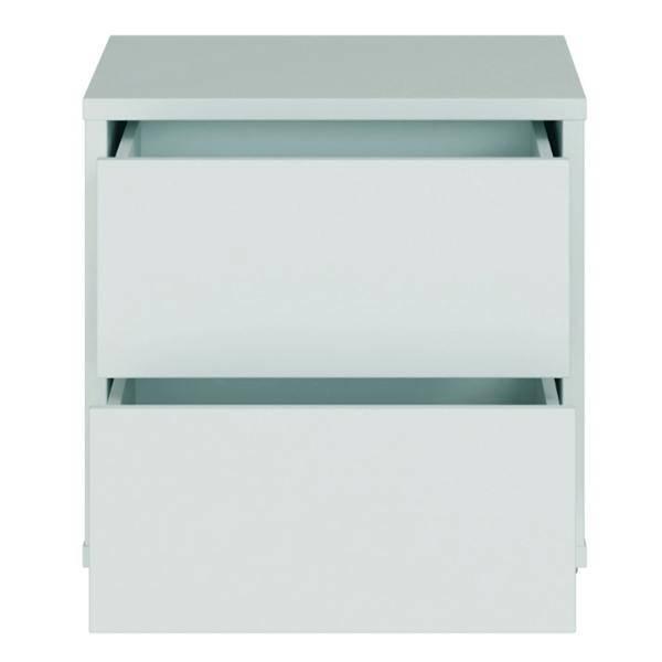 Furniture To Go Alice Springs Low Bedside Cabinet with 2 Drawers Push-to-Open in Light Grey