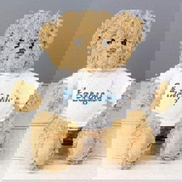 Personalised Memento Company Personalised Blue Name Only Teddy Bear