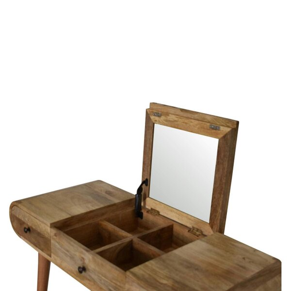 Wyld Haus De Vence Oak Mango Wood Round Dressing Table 3 Drawers