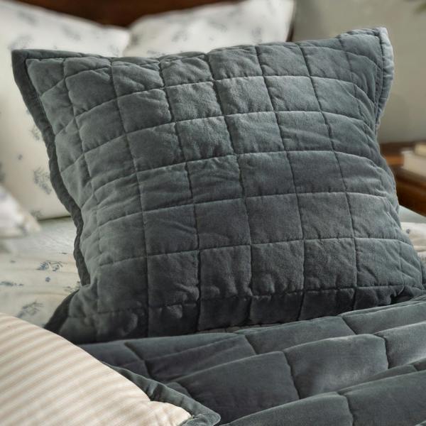 Soak&Sleep Smoky Teal Velvet Cotton Bedspread and Cushion Bundle