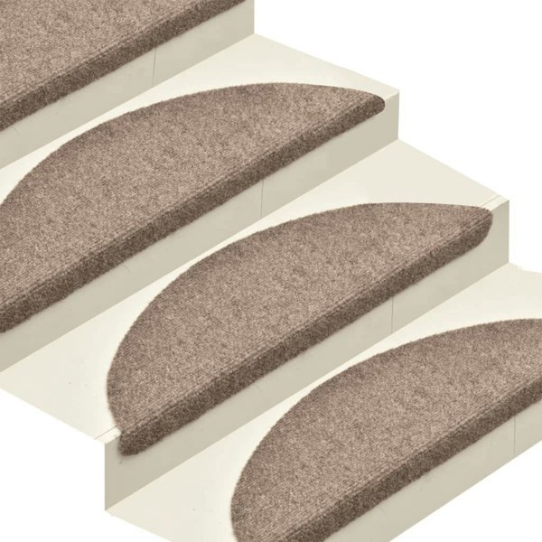 Berkfield Self-adhesive Stair Mats 5 pcs Cream 65x21x4 cm Needle Punch
