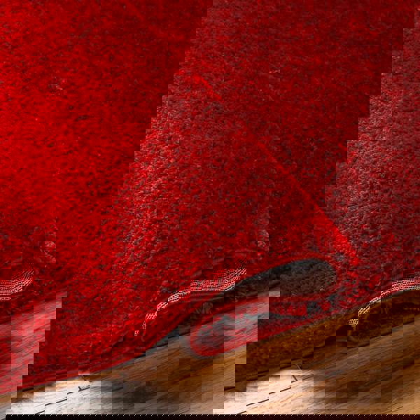 Livabliss Cloudy Shag-Solid Color Red Plush Soft Pile Rug