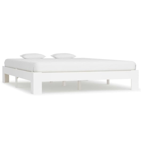 Berkfield Bed Frame White Solid Pine Wood 160x200 cm