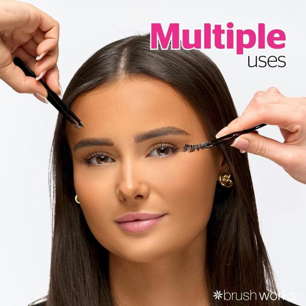 Brushworks 4 Piece Combination Tweezer Set - Black