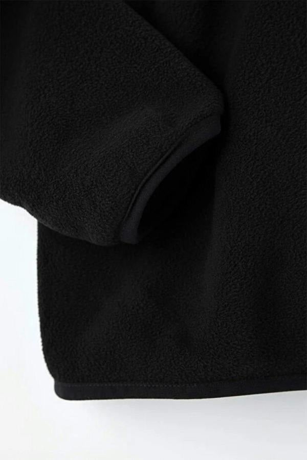 WOVCOR Regular Stand Collar Zippered Polar Fleece Men's Sweatshirt with Stitching Details
