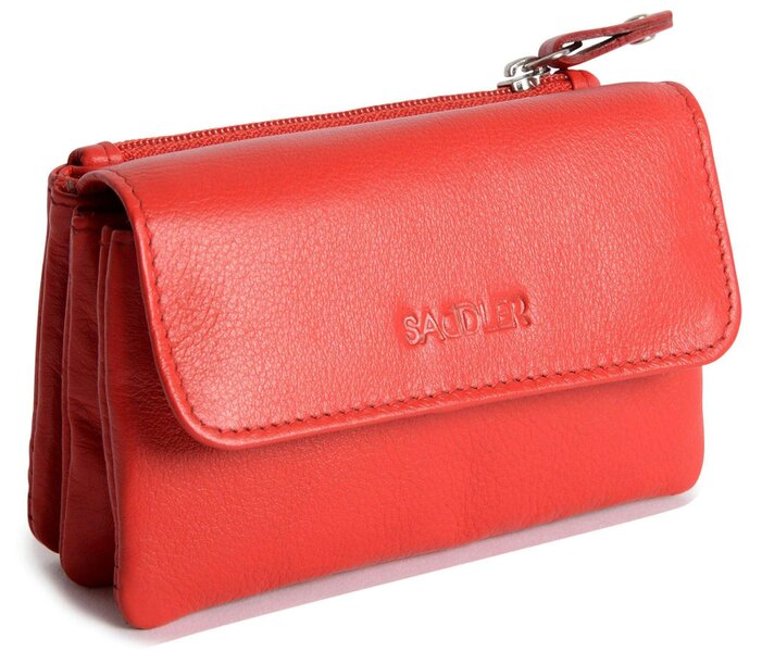SADDLER Spacious Leather Purse "Lily" – Handmade by Saddler | RFID Protected & Gift Boxed | Triple Gusset Design for Cards, Coins & Keys - Red