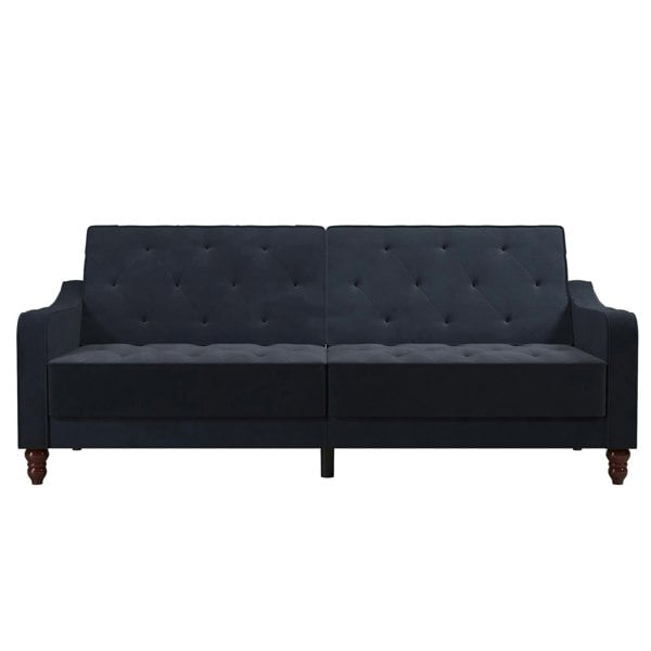 Dorel Home Vintage Tufted Sofa Bed in Velvet Blue