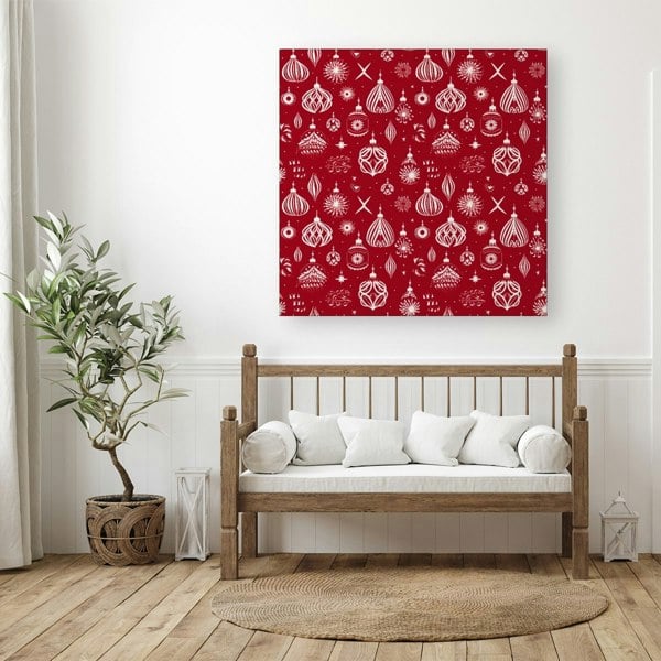 Warren Reed Red Christmas Decorations Pattern Canvas