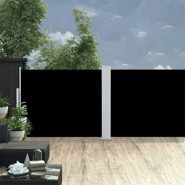 Berkfield Retractable Side Awning Black 140x1000 cm