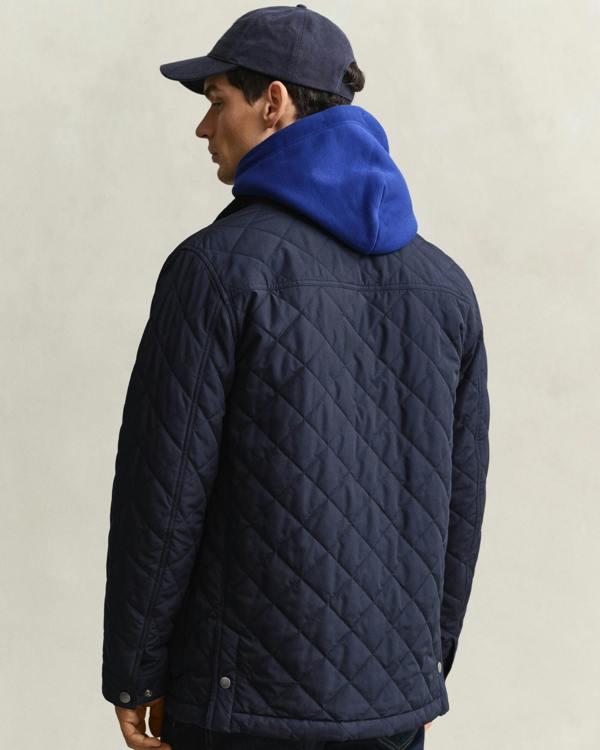 GANT Mens Quilted Mid Jacket - 433 Evening Blue