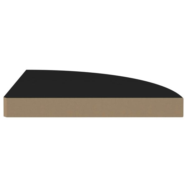 Berkfield Floating Corner Shelf Black 35x35x3.8 cm MDF