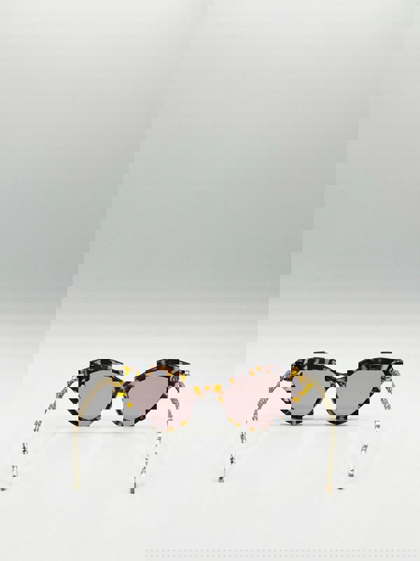 SVNX Cat-Eye Sunglasses with Thin Chain Arm Tortoise