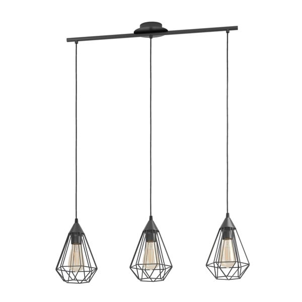 EGLO Tarbes Black Steel Wireframe 3-Light Pendant