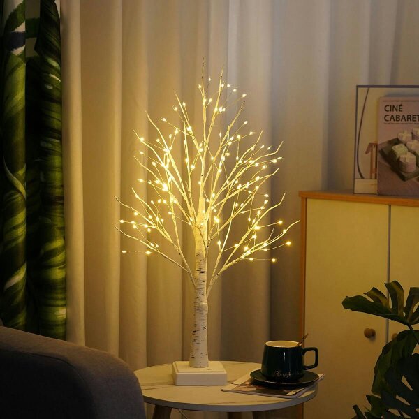smartbies 144 Pre Lit Birch Twig Christmas Tree With Lights Christmas Decoration