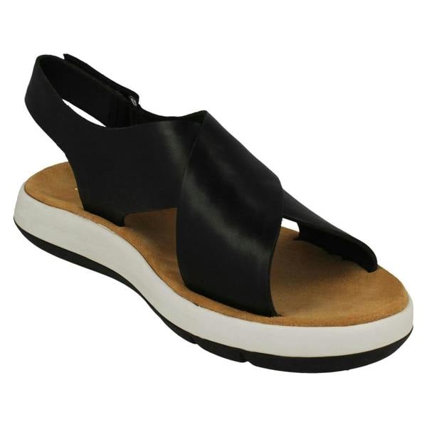 Clarks Ladies Clarks Unstructured Cross Detailed Wedge Heel Sandals Jemsa Cross