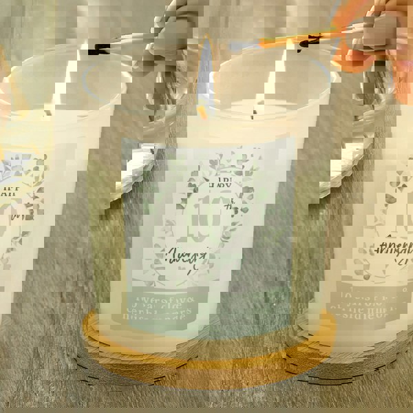 Personalised Memento Company Personalised Botanical Anniversary Candle Jar