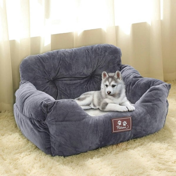 Cozy Dog Car Seat Bed with Storage Pocket and Adjustable Strap Living and Home