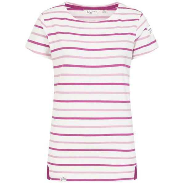 Lazy Jacks LJ8 - Ladies Short Sleeve Striped Breton Top - Pink