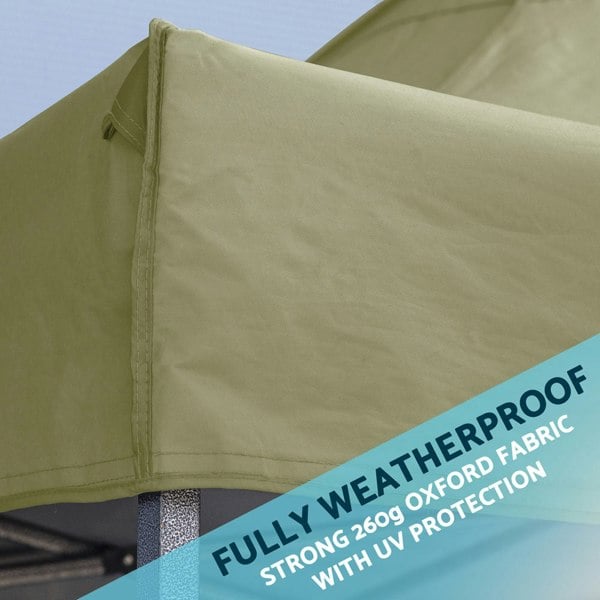 3x6m Pop-Up Gazebo - BEIGE Heavy Duty Frame & Water Resistant - Garden Pavillion - LoopsDirect
