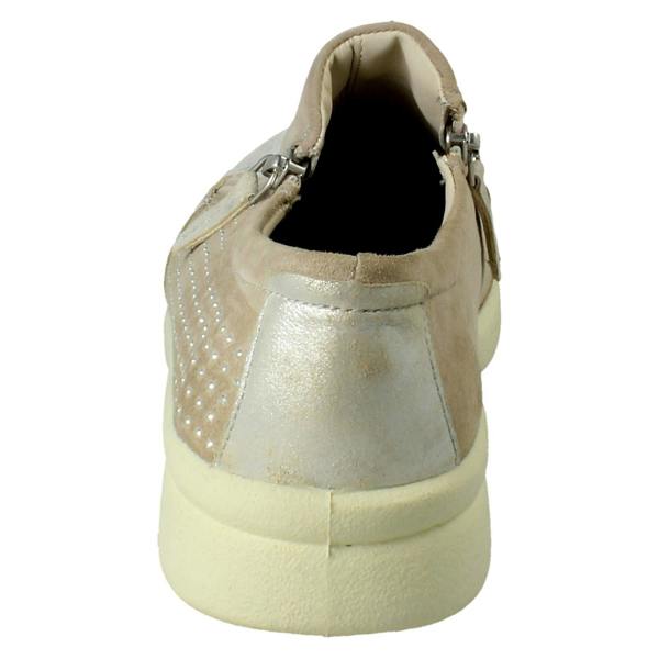 Padders Ladies Padders Leather Dual Zip Removable Insole Casual Shoes Repearl