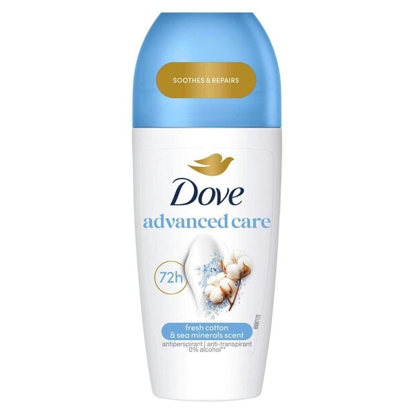 Dove Advanced Care Anti-Perspirant Roll On Fresh Cotton & Sea Minerals, 50ml