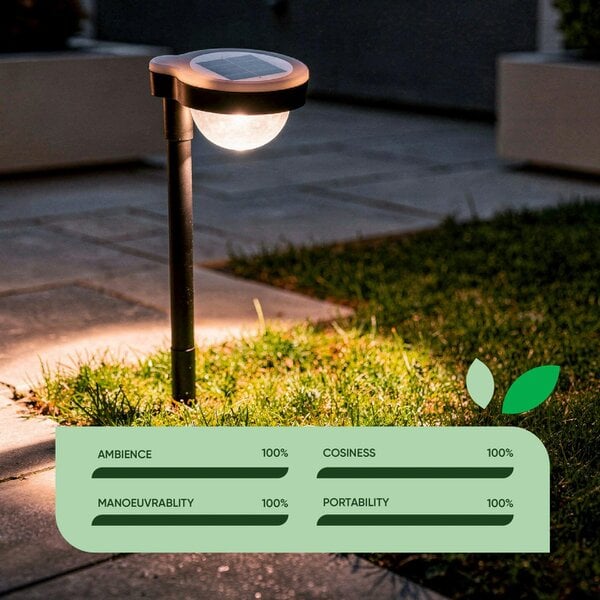 Gardenwize Pack of 3 Solar LED Garden Stake Lights – Crystal Globe Design