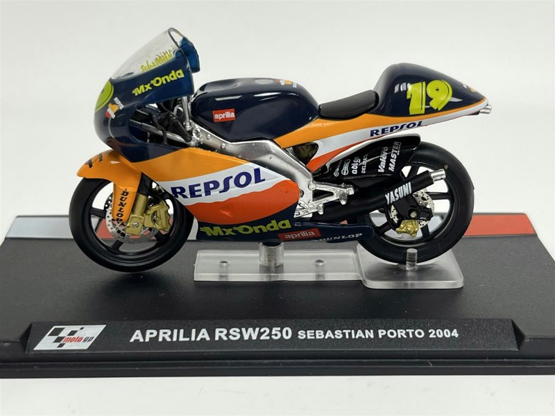MCSlots Sebastian Porto Aprilia RSW250 2004 Moto GP Diecast Model 1:24 Scale  MC22