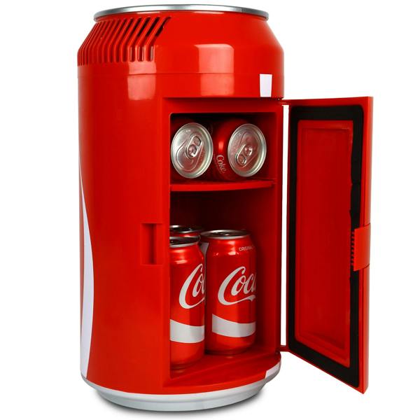 Coca-Cola 5.4L Mini Fridge – 8-Can Cooler for Bedrooms, Travel or Desktop Use (Red)