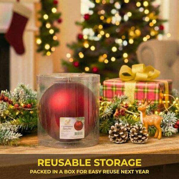 Shatchi 20cm Matte Dark Red Christmas Bauble for Festive Home Décor and Tree Displays