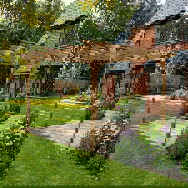 Arbor Garden Solutions Sculpted Wooden Garden Pergola Kit