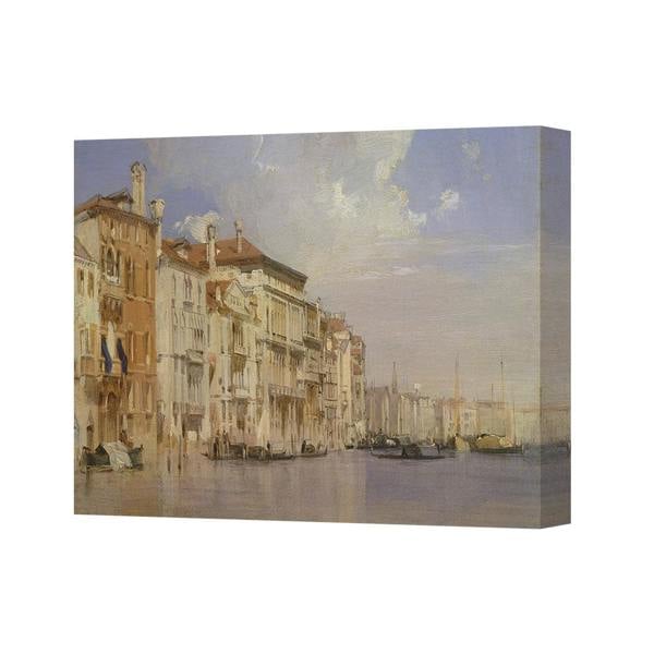 Benjamin Tate Design Harbor Canvas Art Print Contemporary Waterfront Scene Gallery Wrapped Canvas
