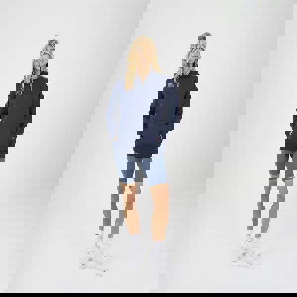 Brave Soul Navy Quarter Zip Funnel Neck Sweatshirt - Navy Image 3